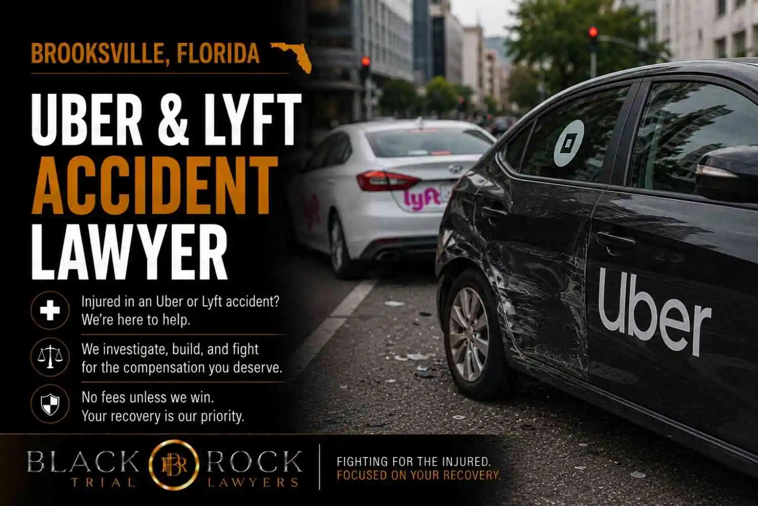 In Brooksville, Florida, Black Rock Trial Lawyers addresses Uber and Lyft accident claims with trial-ready representation after a rideshare crash.