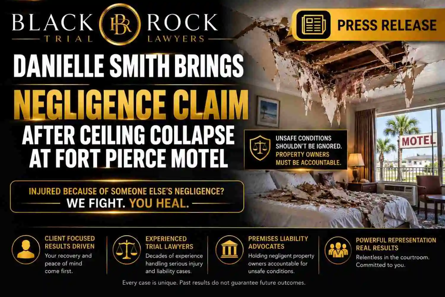 Danielle Smith Brings Negligence Claim After Ceiling Collapse at Fort Pierce Motel